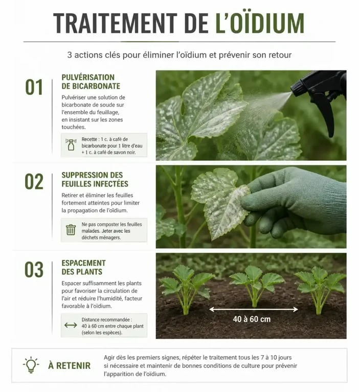 Traitement naturel de l'oïdium de la courgette : étapes clés