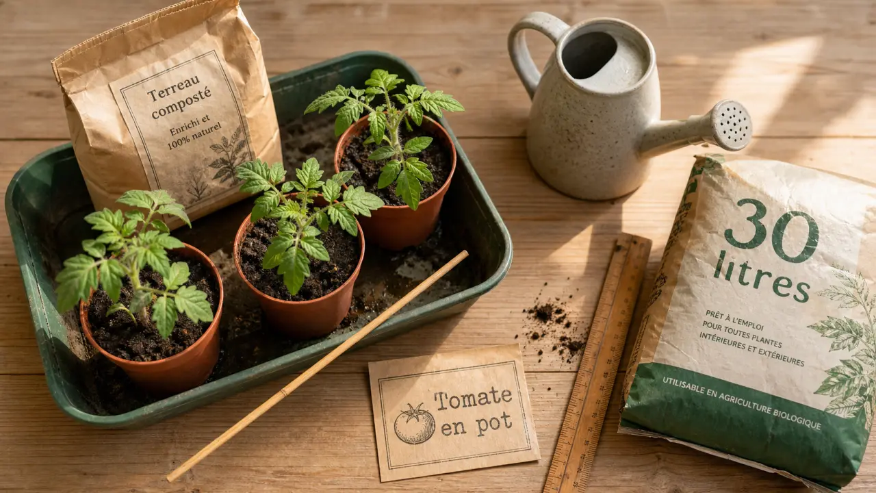Plant tomate en pot, variété salade et balcon