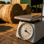 Prix paille 2025 : pesée de bottes de paille en ferme