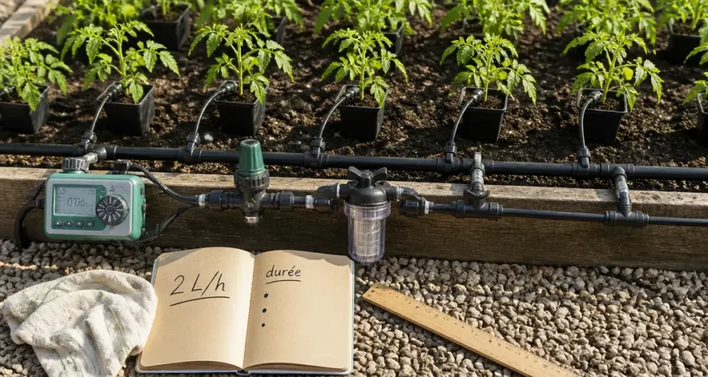 Arrosage automatique tomates : le bon débit et le bon timing pour ne plus jamais rater un pied