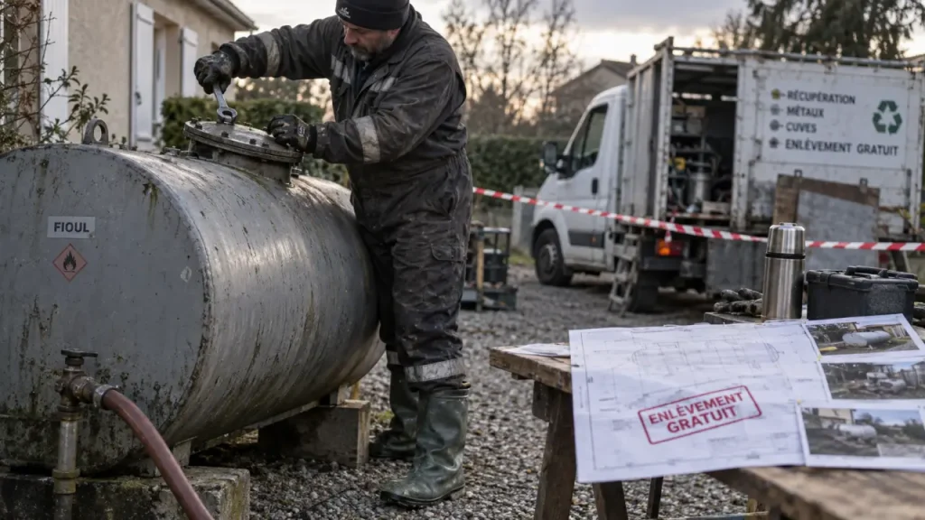 Enlèvement de cuve à fioul gratuit : la reprise du métal ne paie pas la sécurité