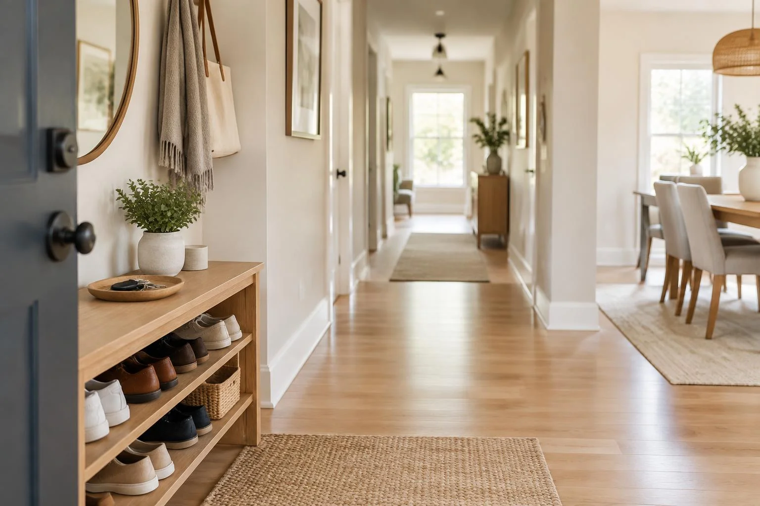 Agencement intérieur serein : passages dégagés et rangement