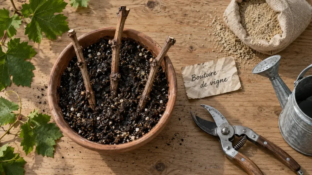 Bouturer la vigne en pot : 2 à 3 yeux, un substrat drainant et des soins réguliers